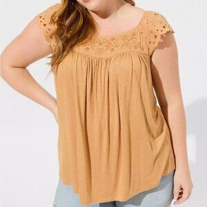 TORRID Knit Square Neck Eyelet Top Size 4 NWT